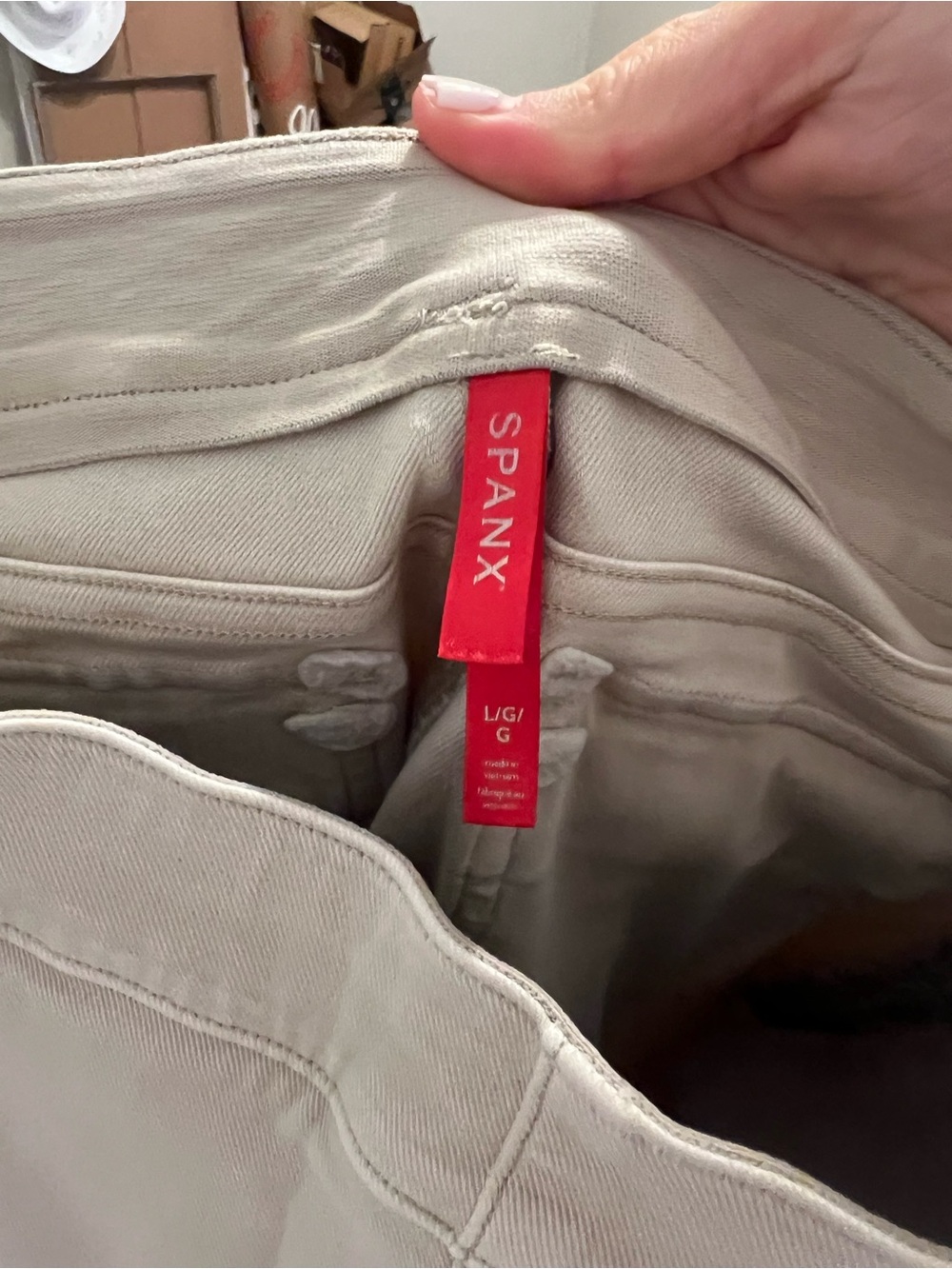 SPANX Wide Leg Cropped Jeans - Beige - Picture 3 of 3